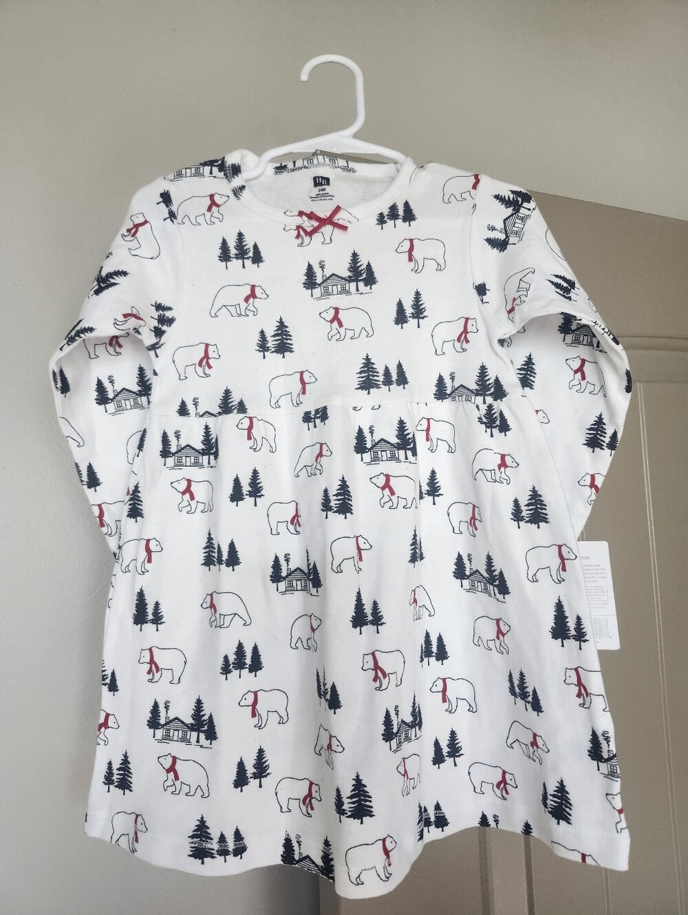 Hudson Baby White  Long Sleeve Polar Bear Dress